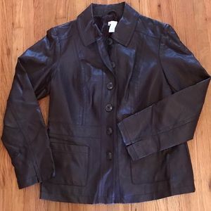 Chico’s Eggplant Leather-like Jacket